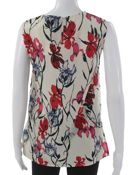 Thakoon Women Sleeveless Floral Round Neck Polyester Blouse Size 4