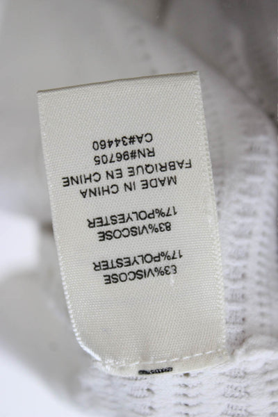 Rebecca Taylor Women White Viscose Basic Sleeveless Tank Round Neck Size M