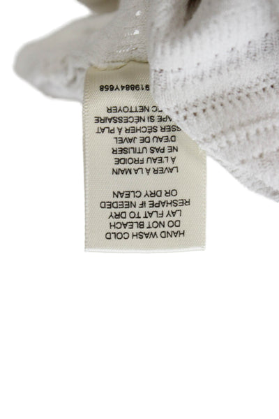 Rebecca Taylor Women White Viscose Basic Sleeveless Tank Round Neck Size M