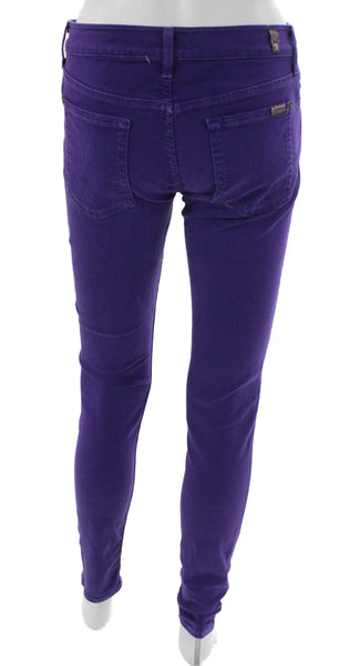 7 For All Mankind Womens Skinny Purple Mid Rise Cotton Jeans Size 28