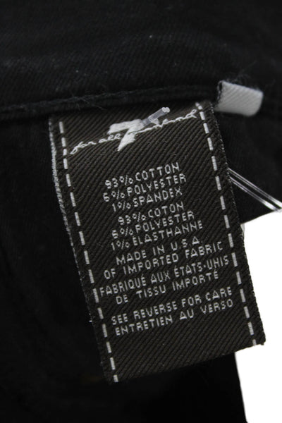 7 For All Mankind Womens Skinny Black Mid Rise Cotton Jeans Size 28