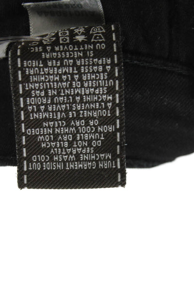 7 For All Mankind Womens Skinny Black Mid Rise Cotton Jeans Size 28