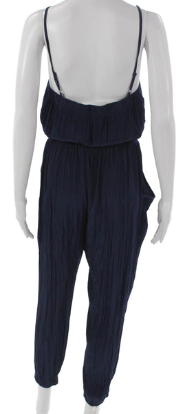 Ramy Brook Womens Blue Scoop Neck Sleeveless Jumpsuit Polyester Petite Size S