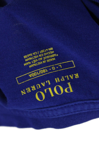 Polo Ralph Lauren Mens T-Shirt Blue V-Neck Cotton Short Sleeve Solid Size L