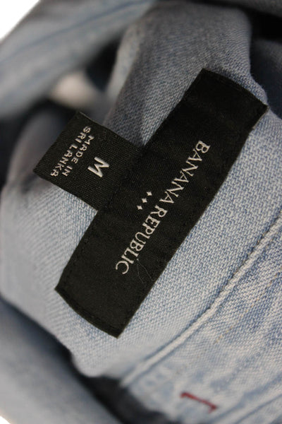 Banana Republic Mens Denim Button Down Shirt Blue Cotton Size Medium