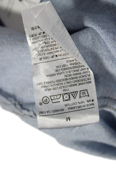 Banana Republic Mens Denim Button Down Shirt Blue Cotton Size Medium