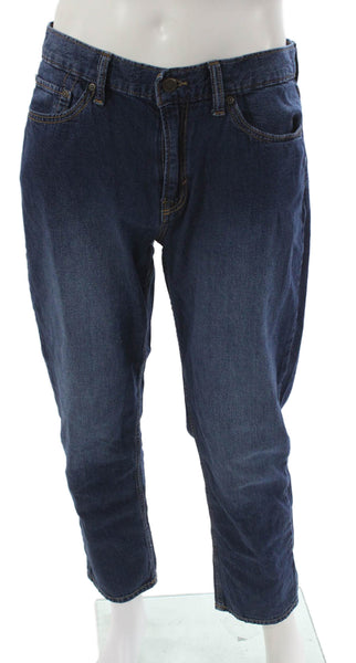 Banana Republic Mens Straight Jeans Blue Cotton Button Fly Size 33