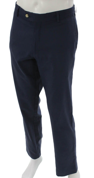 Peter Millar Mens Khakis Blue Polyester Button Fly Solid Inseam 32 Size 34