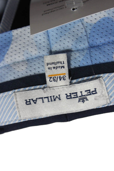 Peter Millar Mens Khakis Blue Polyester Button Fly Solid Inseam 32 Size 34