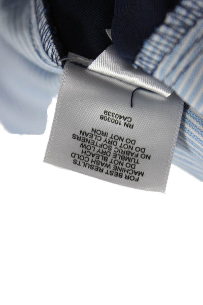 Peter Millar Mens Khakis Blue Polyester Button Fly Solid Inseam 32 Size 34