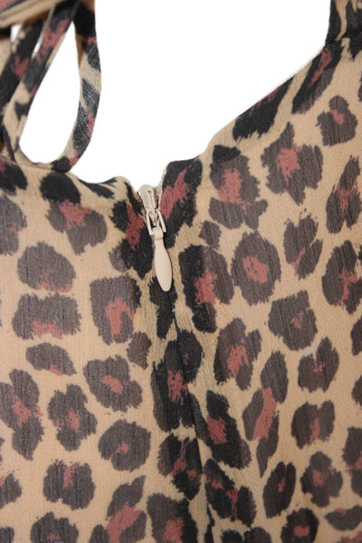 Jonathan Simkhai Women Beige Animal Print V-Neck Sleeveless Jumpsuit Size S