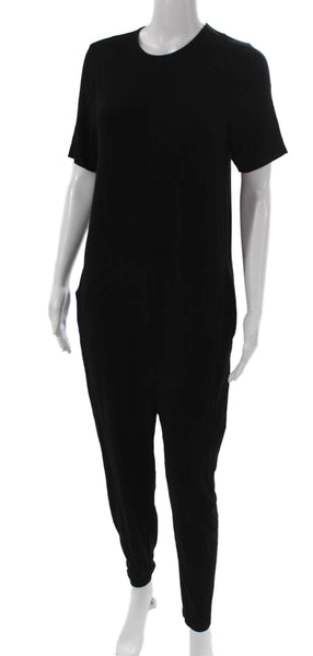 Hatch Womens Jumpsuit Black Polyester Round Neck Short Sleeve Maternity Size 1