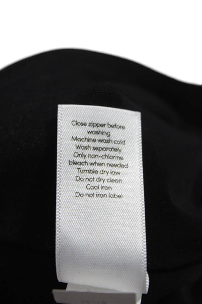 Athleta Womens Striped Print Elastic Waist Track Pants Black Size M