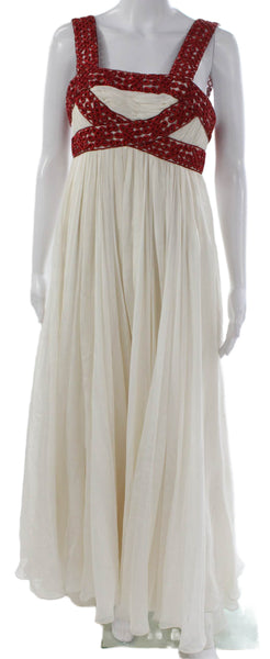 Marchesa Womens Ivory Sweetheart Maxi Dress Sleeveless Zip Full Length Size S