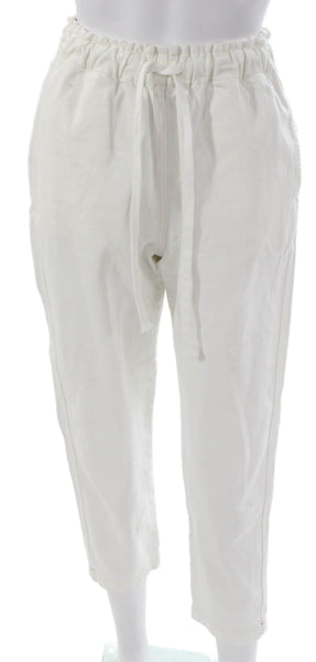 Xirena Women Cropped White Cotton High Rise Drawstring Pants Size XS