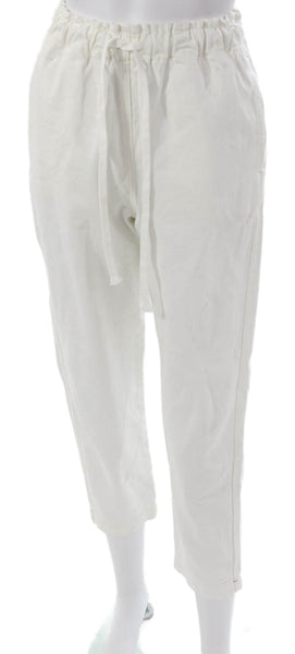 Xirena Women Cropped White Cotton High Rise Drawstring Pants Size XS