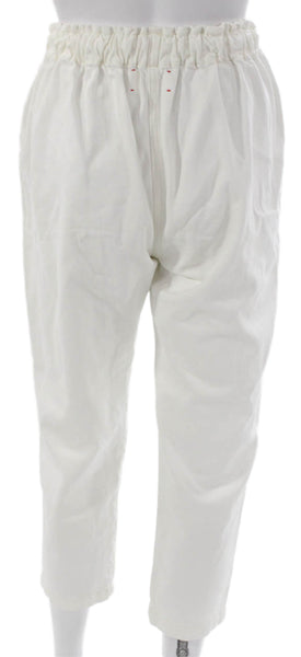 Xirena Women Cropped White Cotton High Rise Drawstring Pants Size XS