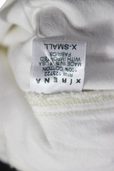 Xirena Women Cropped White Cotton High Rise Drawstring Pants Size XS