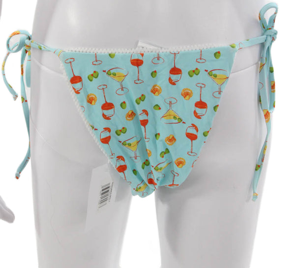 Dippin Daisys Womens Blue Nylon Graphic Print Bikini Set Cocktail Size S