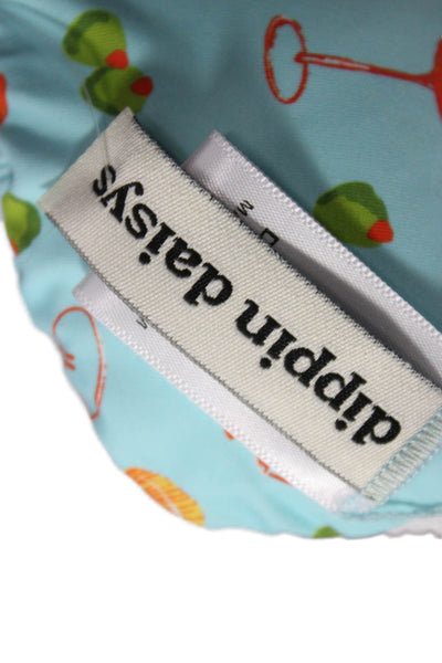 Dippin Daisys Womens Blue Nylon Graphic Print Bikini Set Cocktail Size S