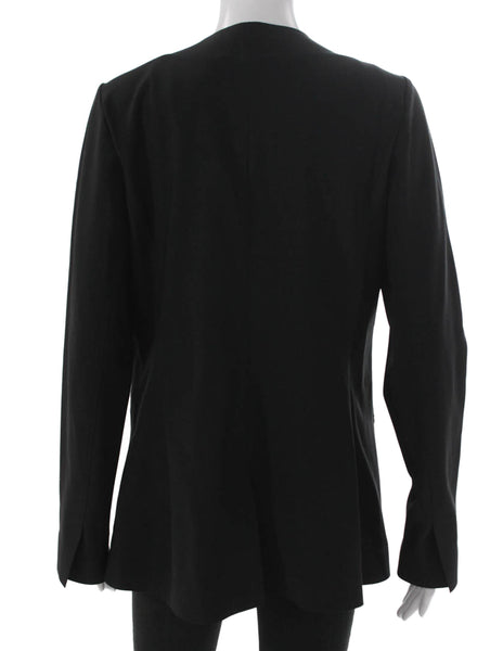 Athleta Womens Black Nylon Pant Suit Blazer Long Sleeve Snap Size 12