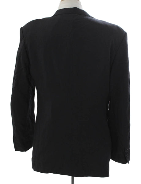 Donna Karan Men's Black Wool Blazer Button Front Size 42