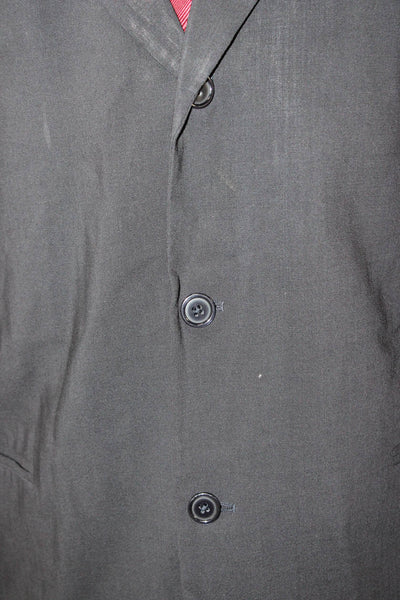 Donna Karan Men's Black Wool Blazer Button Front Size 42