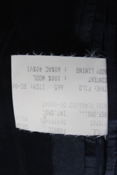 Donna Karan Men's Black Wool Blazer Button Front Size 42