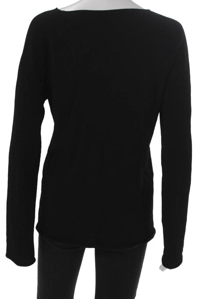Banana Republic Women Black V-Neck Long Sleeve Basic Blouse Rayon Size L