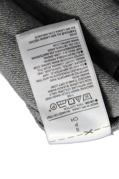 Banana Republic Womens Tunic Button-Up Gray Collared Long Sleeve Cotton Size S