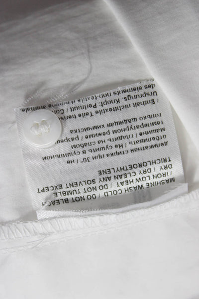 Luisa Cerano Womens Tunic Blouse Sleeveless Collared Cotton White Size S