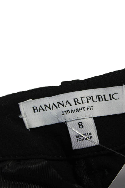 Banana Republic Womens Black Dress Pants Rayon Zip Inseam 28 Size 8
