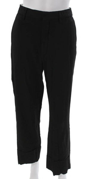 Closed Mens Cropped Pants Black Polyester Blend Button Size 30