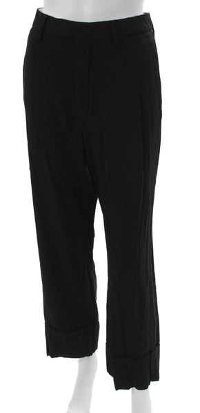 Closed Mens Cropped Pants Black Polyester Blend Button Size 30