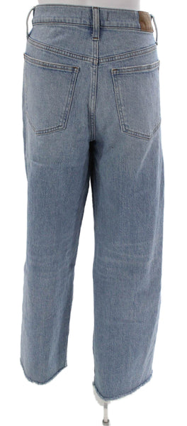 Madewell Women Wide-Leg Jeans Blue High Rise Cotton Inseam 28 Size 29