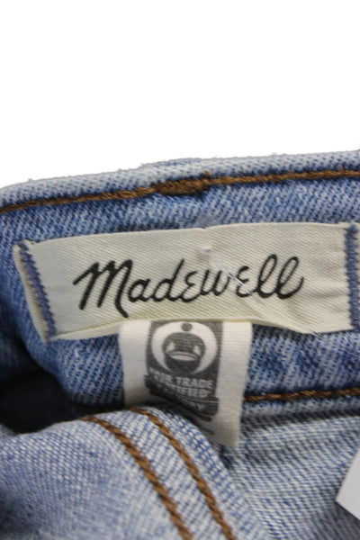Madewell Women Wide-Leg Jeans Blue High Rise Cotton Inseam 28 Size 29