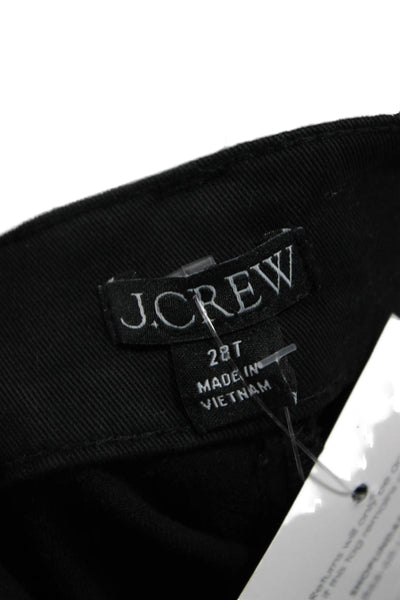 J Crew Women Black Cotton Cargo Pants Button Closure Tall Size 28