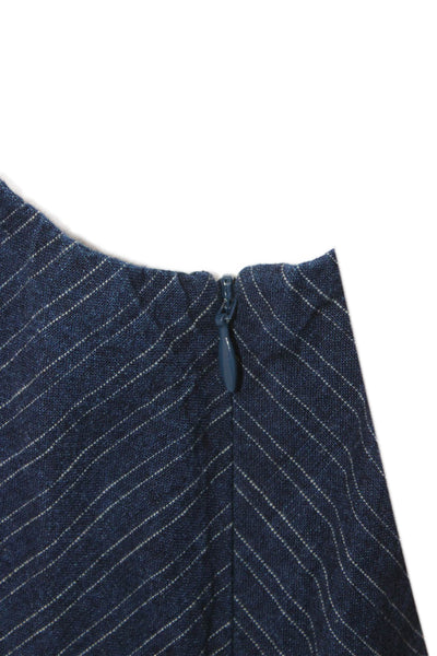 Banana Republic Women Blue Striped V-Neck Sleeveless Jumpsuit Size S