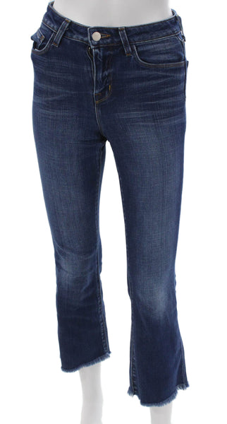L'Agence Womens Cropped Blue Cotton Jeans Size 23