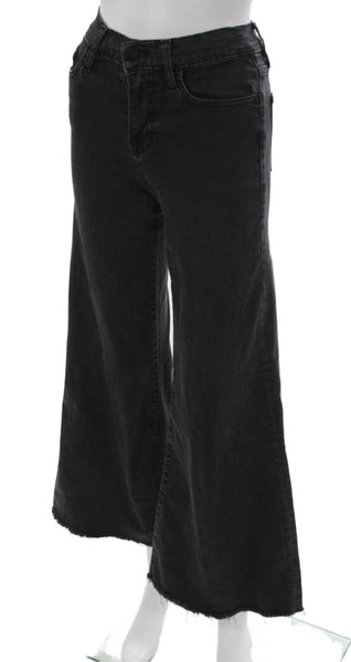 Frame Womens Black Flared High Waist Jeans Cotton Button Size 23