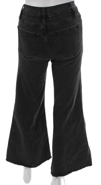 Frame Womens Black Flared High Waist Jeans Cotton Button Size 23