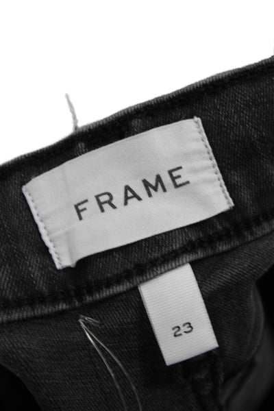 Frame Womens Black Flared High Waist Jeans Cotton Button Size 23