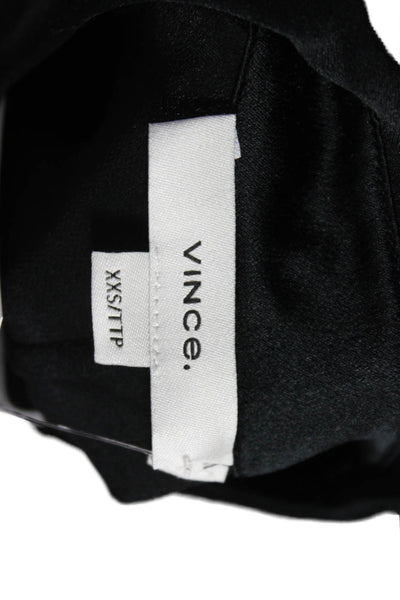 Vince Women Silk Collared Long Sleeve Blouse Black Zip Size 2XS