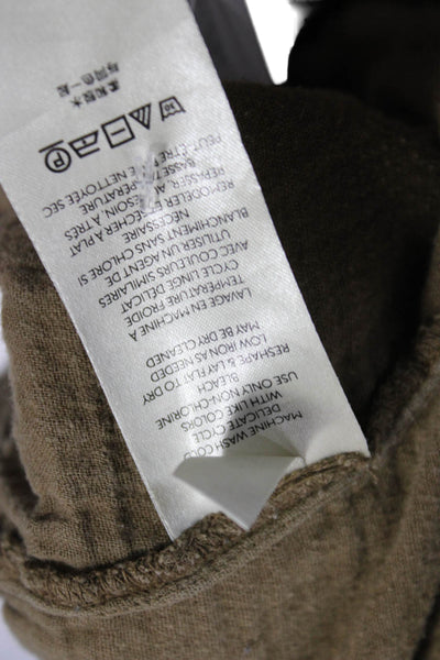 We The Free Womens Tunic Green Cotton Henley Pullover Long Sleeve Size M