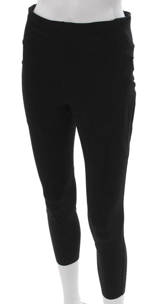 Lululemon Womens Capri Leggings Black Polyester Blend Pull On Size 10