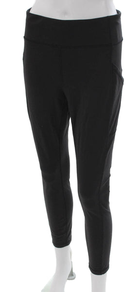 Lululemon Womens Black Ankle Leggings Polyester Blend Size 10