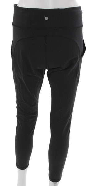 Lululemon Womens Black Ankle Leggings Polyester Blend Size 10