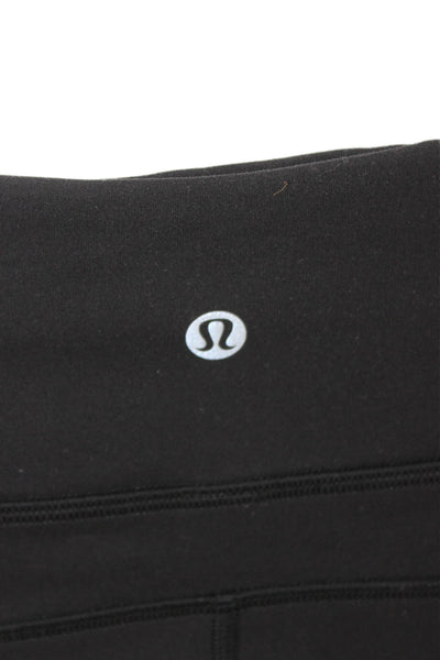 Lululemon Womens Black Ankle Leggings Polyester Blend Size 10