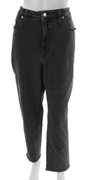 Madewell Women Mom High Rise Gray Cotton Blend Jeans Button Fly Size 32