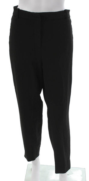 J Crew Womens Black Solid Polyester Dress Pants Button Closure Size 14